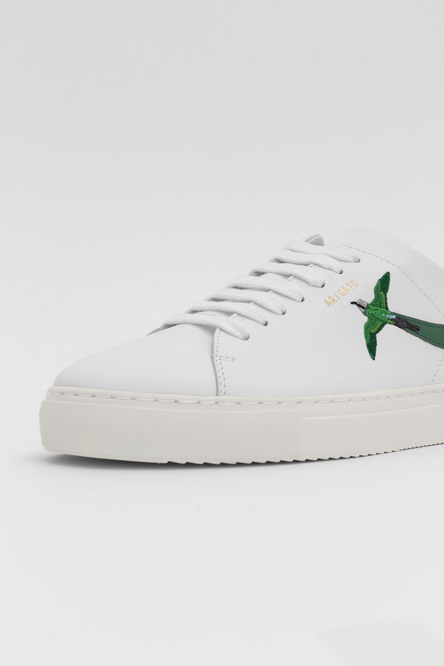 White / Kale Green Axel Arigato Clean 90 Stripe B Bird Sneakers Canada | CA0778-42