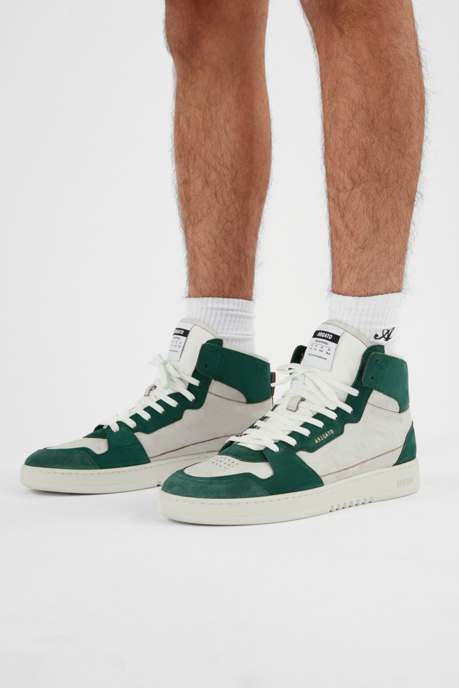 White / Kale Green Axel Arigato Dice Hi Sneakers Canada | CA2605-30