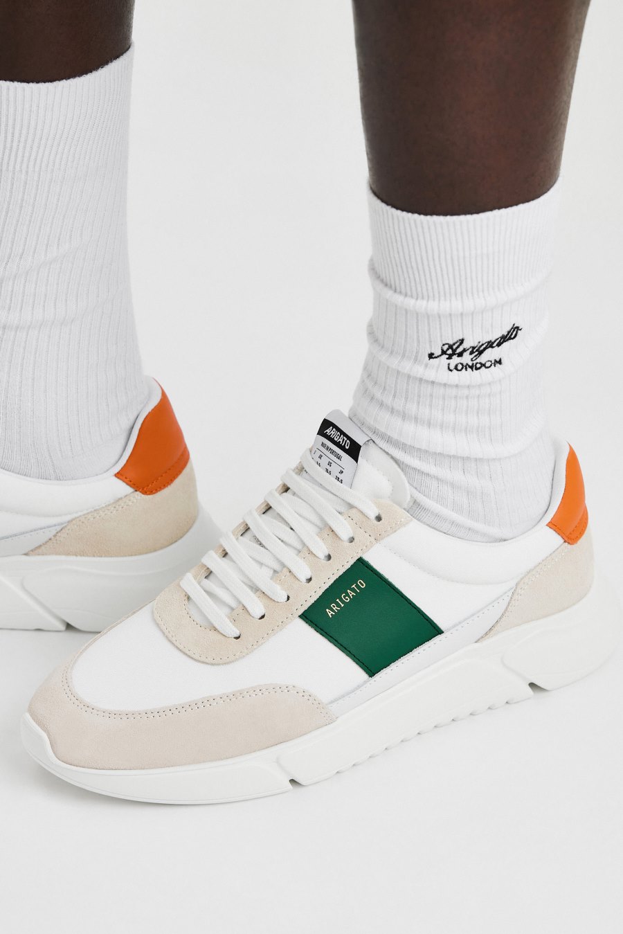 White / Orange / Green Axel Arigato Genesis Vintage Runner Sneakers Canada | CA2739-67