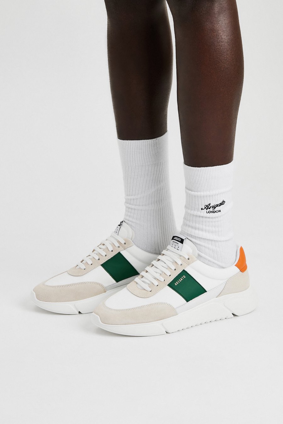 White / Orange / Green Axel Arigato Genesis Vintage Runner Sneakers Canada | CA2739-67